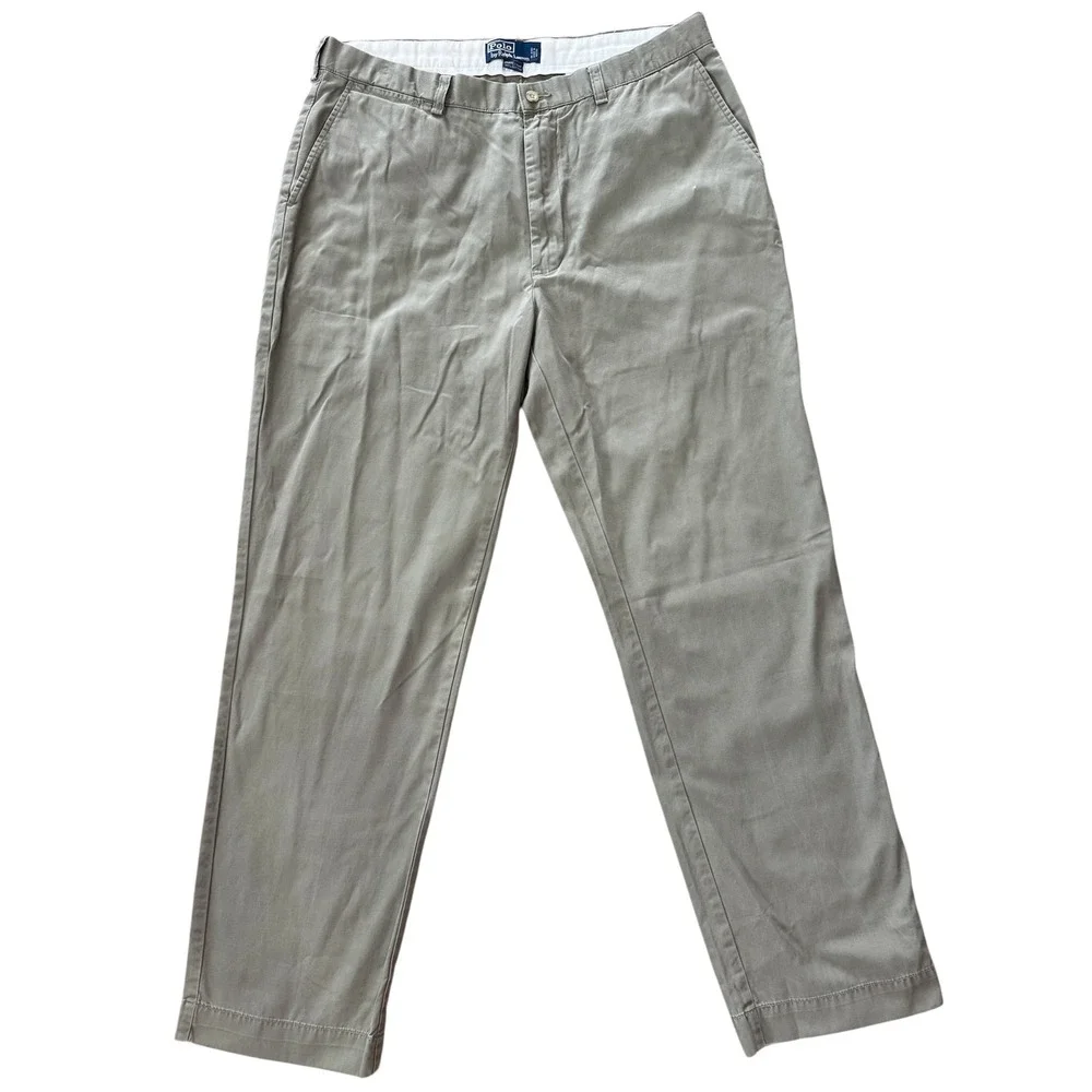 Polo Ralph Lauren Mens Prospect Pant Chinos Olive‎ Green Khaki 36x32 Dress Pants - Picture 2 of 8